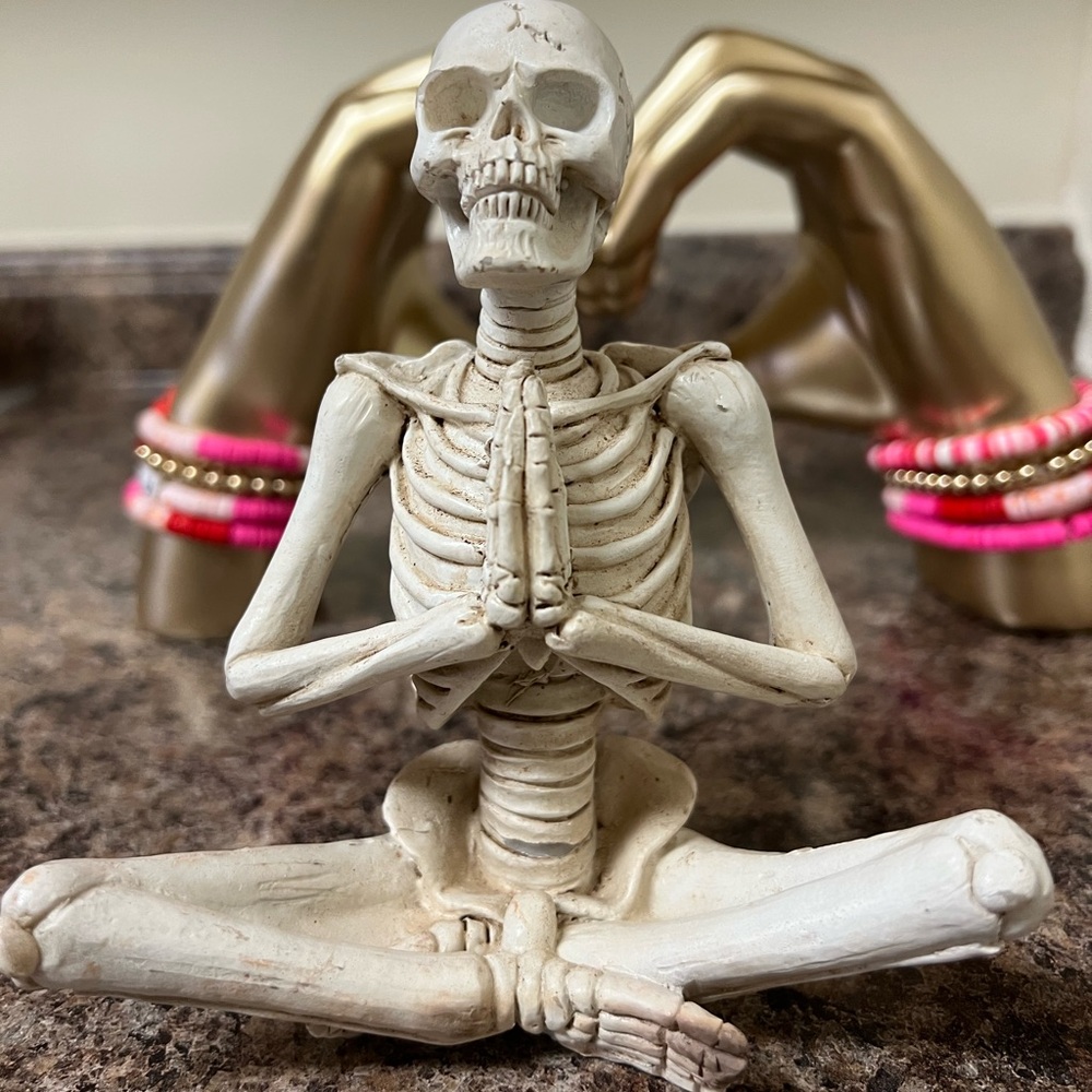 Meditating Skeleton Figurine